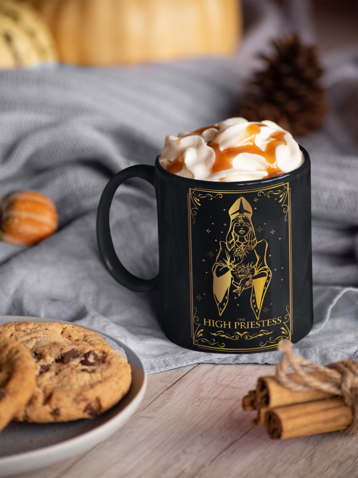 High Priestess Ceramic Mug - 11oz & 15oz Coffee Cup for Mystical Vibes, The High Priestess Tarot Card Coffee Mug, Witchy High Priestess Coffee Mug