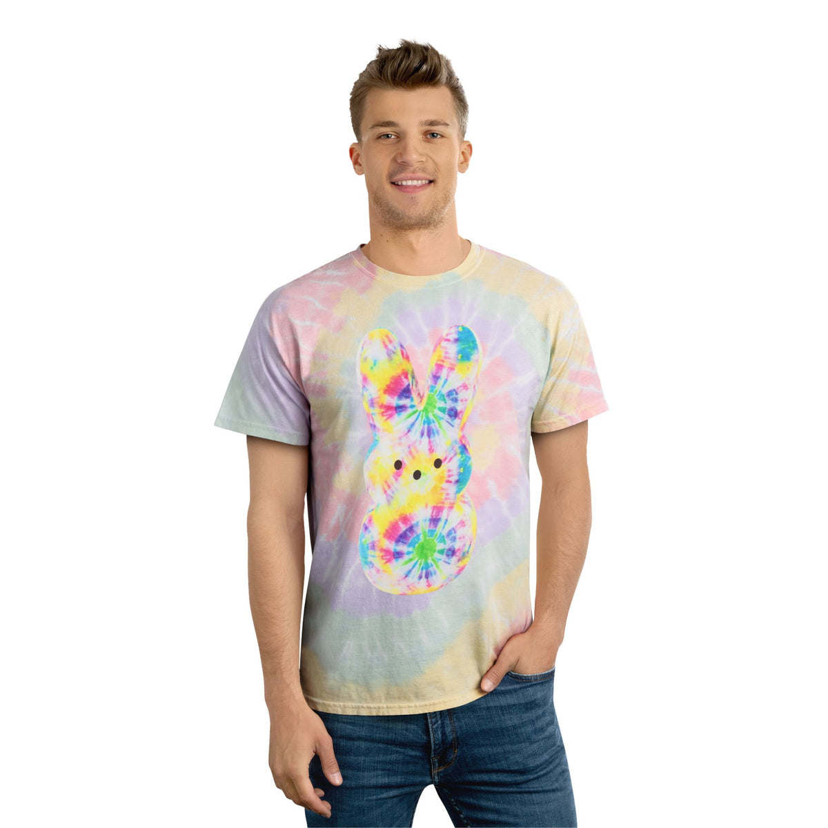 Colorful Tie-Dye Tee with Spiral Design, Perfect for Spring Celebrations, Easter, Summer Vibes, Gift for Trendy Friends, Casual Wear