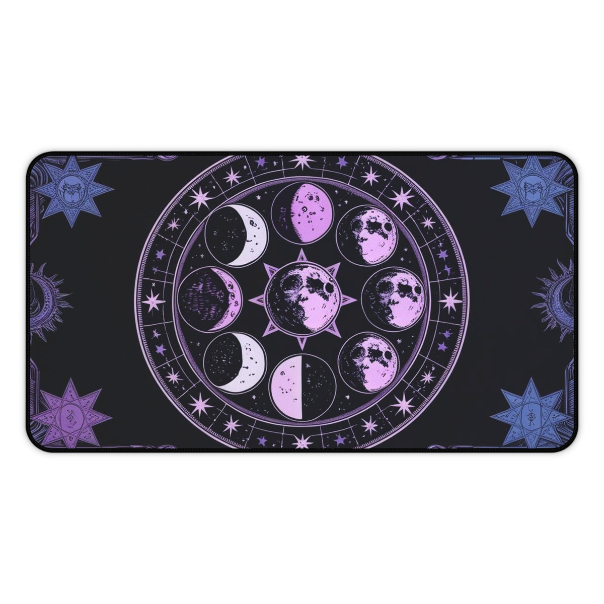 Celestial Moon Phases Desk Mat - Cosmic Workspace Decor