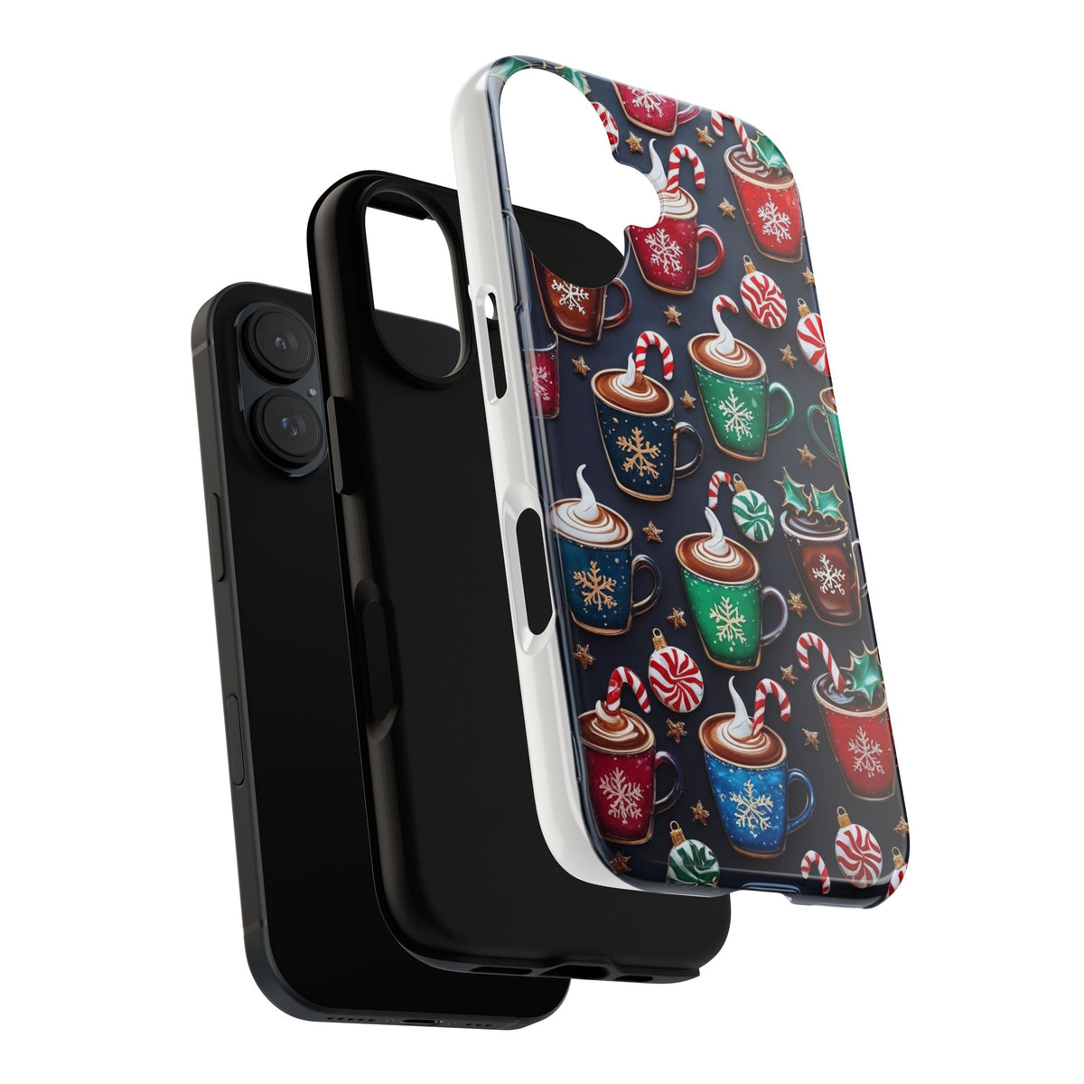 Festive Phone Case - Cocoa & Candy Canes Design, Holiday Gift, Christmas Decor, Winter Vibes, Cute Phone Accessories
