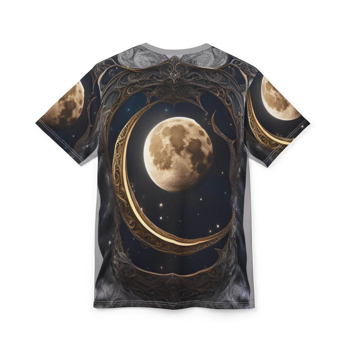 Celestial Moon Unisex Cut & Sew Tee - Dreamy Space Vibes, Celestial Moon AOP Shirt