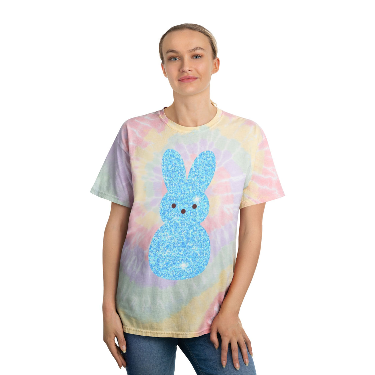 Pastel Tie-Dye Bunny Tee, Cute Spring T-Shirt, Easter Outfit, Festival Wear, Summer Vibes, Cozy Casual Top