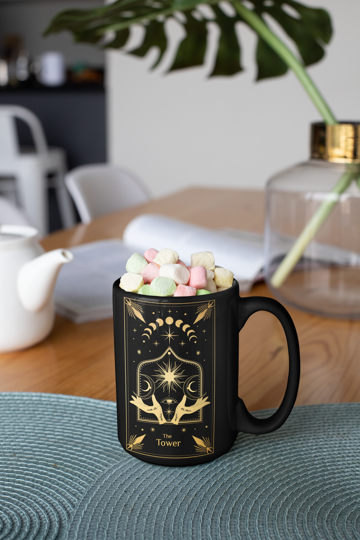 Mystical Tarot Ceramic Mug - 'The Tower' Design - 11oz & 15oz, The Tower Tarot Card Coffee Mug, Celestial Mug, Mystical Mug