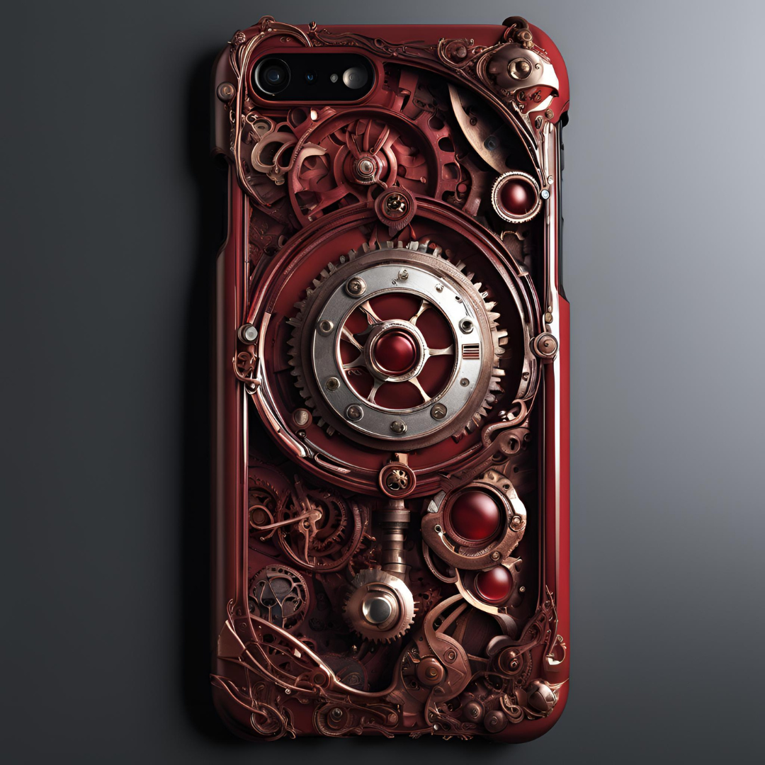 Steampunk iPhone Case - Tough Cases with Gear and Clock Design, 3D Steam Punk  Phone Case for iPhone, Samsung, and Google Pixel