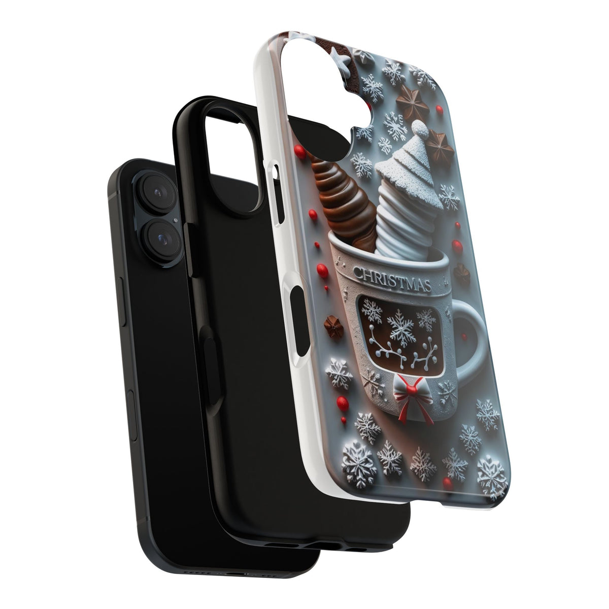 Christmas Coffee Mug Case, Holiday Phone Cover, Festive Accessory, Cute Winter Design, Gift for Coffee Lovers