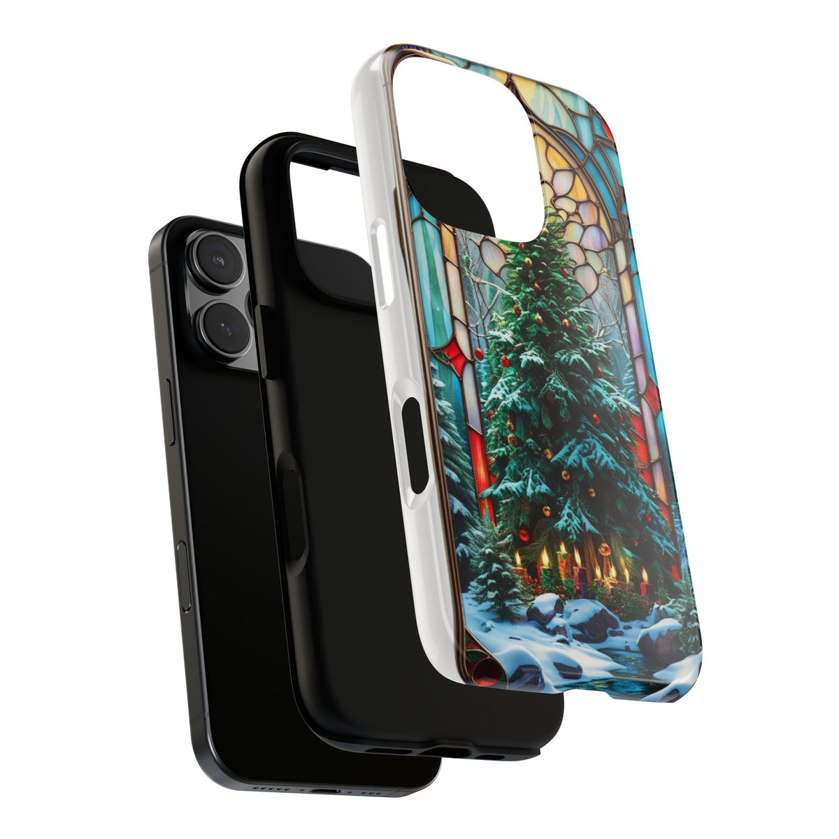 Stained Glass Christmas Phone Case | Tough Cases, Holiday Gift, Winter Decor, Festive Accessories, Unique Cellphone Cover