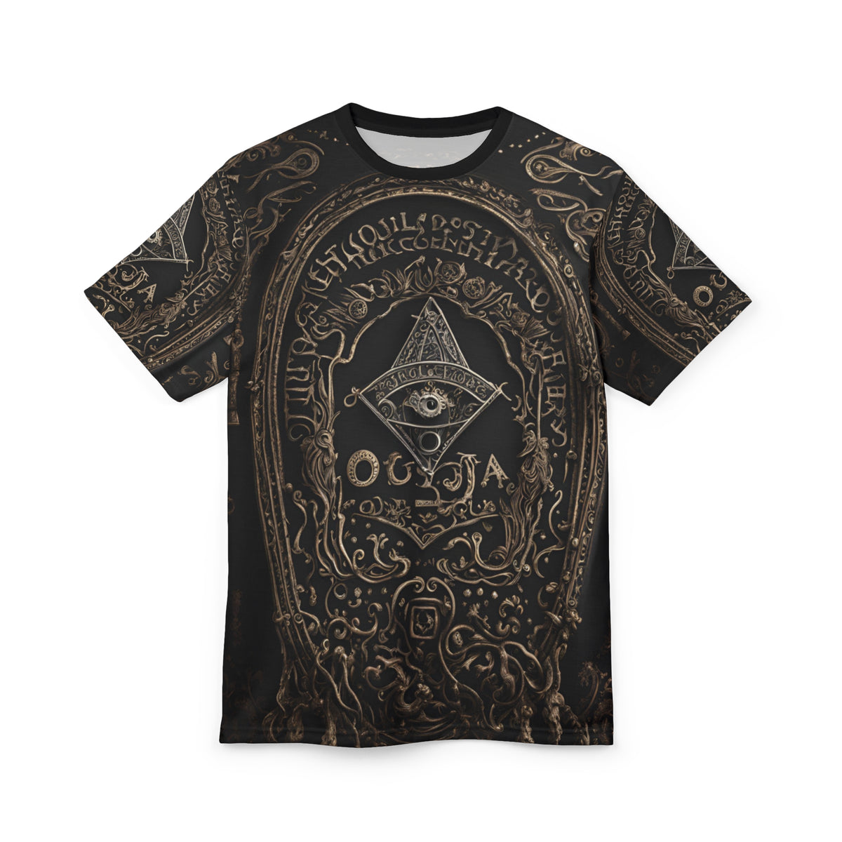 Ouija Board Unisex Graphic Tee - Mystical Black Design for Spiritual Seekers, 3D Ouija Board Design AOP Shirt