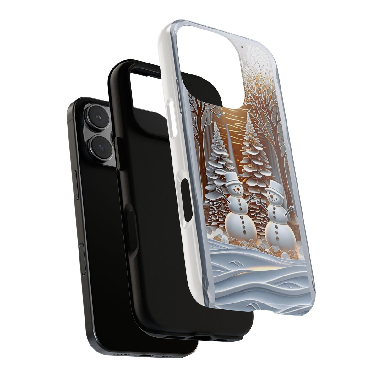 Winter Wonderland Phone Case, Snowman Design, Holiday Gift, Frosty Friends, Seasonal Mobile Cover, iPhone Protection Case
