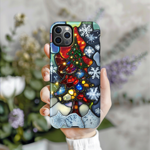 Christmas Tree Phone Case - Festive Tough Phone Cover, Holiday Gift for Him & Her, Winter Cheer, Unique Smartphone Accessories