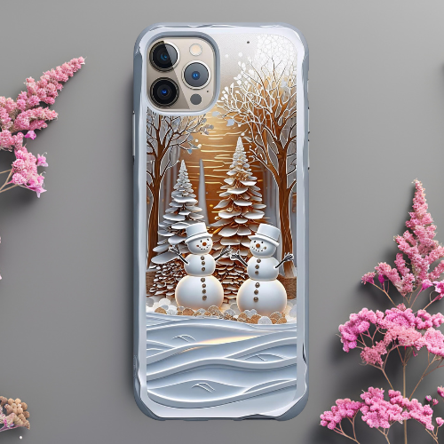 Winter Wonderland Phone Case, Snowman Design, Holiday Gift, Frosty Friends, Seasonal Mobile Cover, iPhone Protection Case