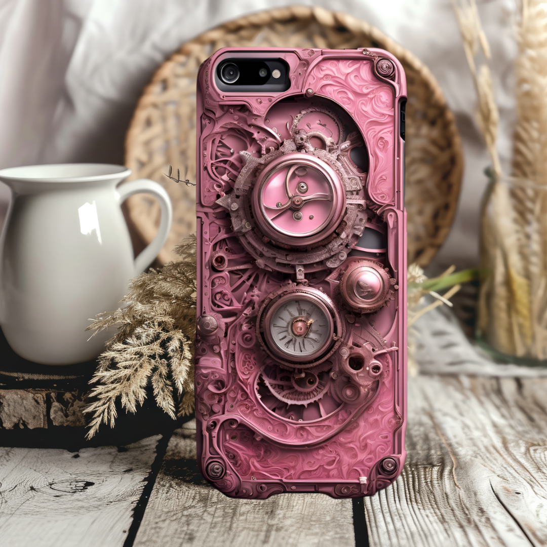 Steampunk Phone Case – Tough Cases with Vintage Clock Design, 3D Steam Punk  Phone Case for iPhone, Samsung, and Google Pixel