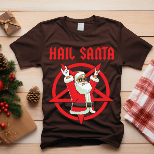 Hail Santa T-Shirt, Unisex Holiday Tee, Festive Graphic Shirt, Christmas Gift, Santa Lovers Apparel