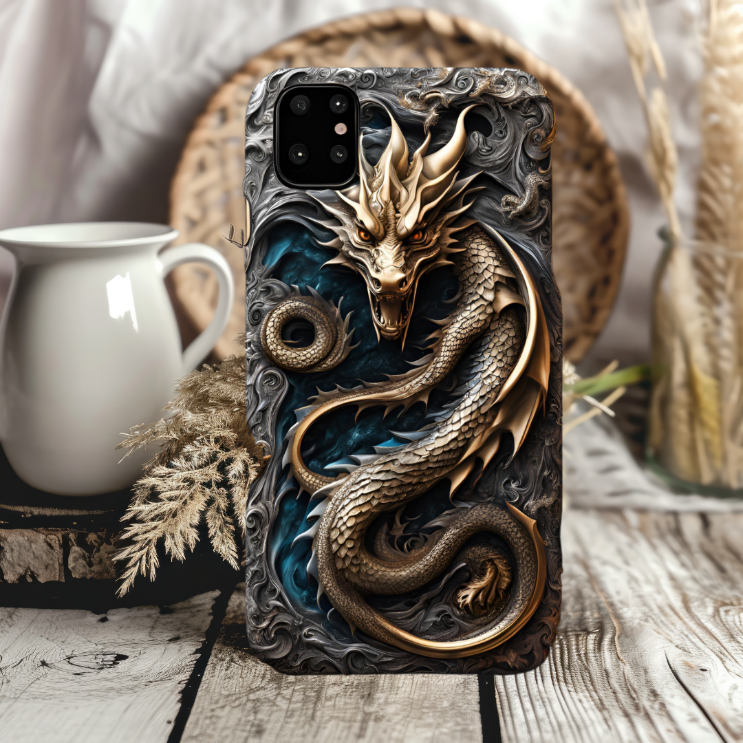 Dragon Design Tough Phone Case - Fierce & Durable Smartphone Protection, 3D Dragon Phone Case for iPhone, Samsung, and Google Pixel