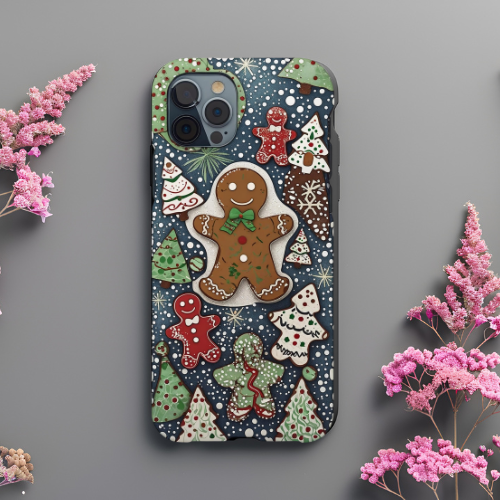 Gingerbread Holiday Phone Case, Festive Protector for Christmas, Winter Decor, Gift for Cookie Lovers, Cute Cover for iPhone