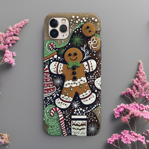Christmas Gingerbread Phone Case, Holiday Gift, Tough Protection, Cute Phone Accessory, Festive Case for iPhone