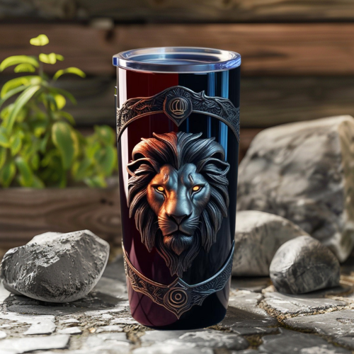 Majestic Lion Tumbler 20oz | Perfect for Gifts and Daily Use, Leo Astrology Tumbler