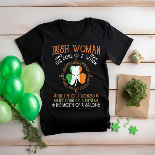 Irish Woman T-Shirt — "The Soul of a Witch" St. Patrick’s Day Tee