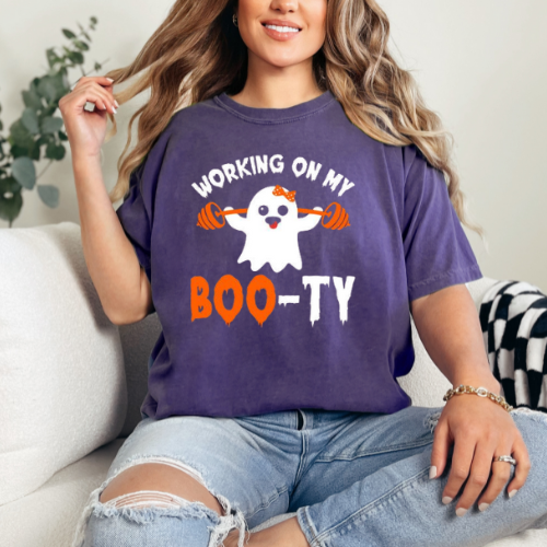 Working on My Boo-ty Ghost T-Shirt - Fun Unisex Halloween Tee