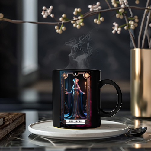High Priestess Ceramics Mug - Tarot Inspired Design, Perfect Gift for Tarot Lovers, The High Priestess Tarot Card Coffee Mug