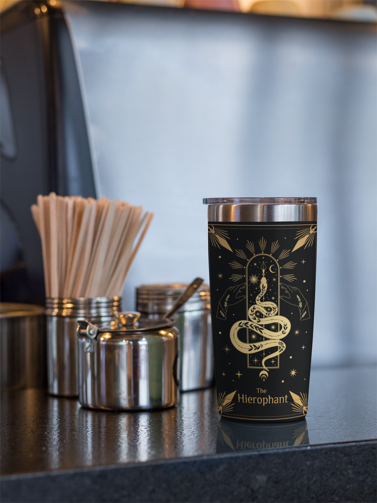 The Hierophant Tarot Card Tumbler, Occult Hierophant tarot card tumbler, The Hierophant Tarot tumbler, Hierophant tarot card tumbler