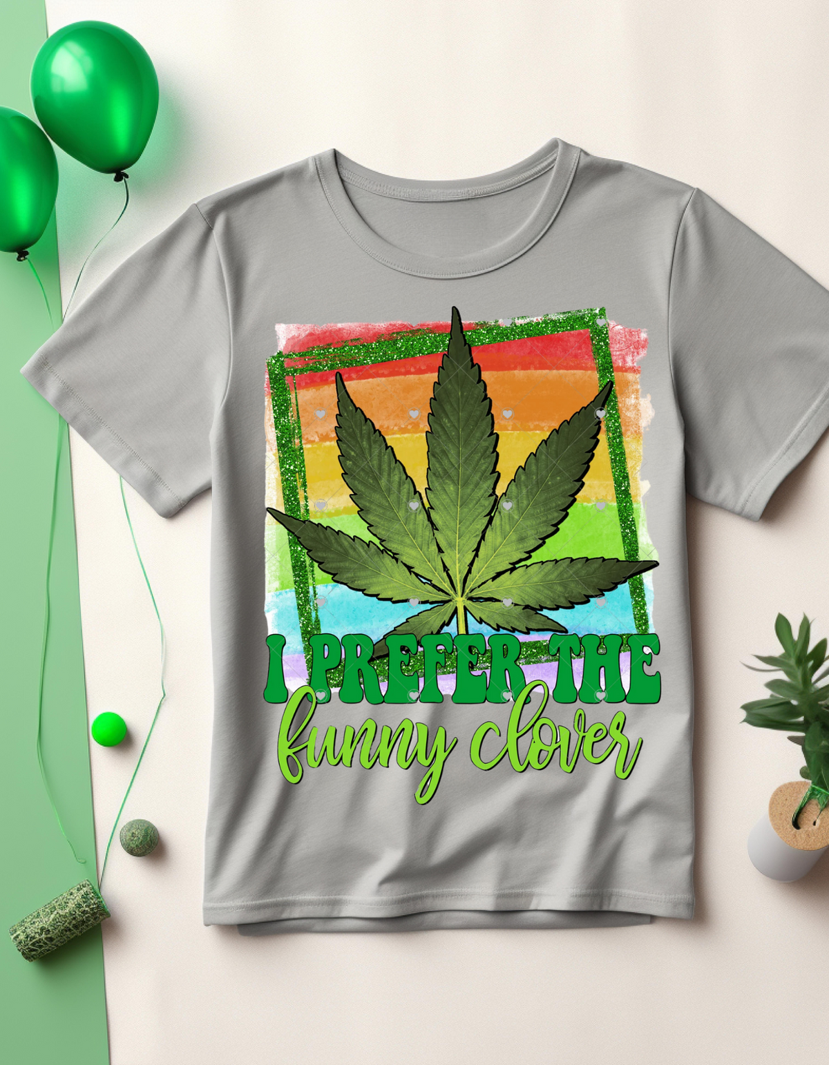 Funny Clover Cannabis T-Shirt, Unisex Leaf Tee, Stoner Humor Apparel, Gift for Cannabis Lovers, 420 Celebration Shirt