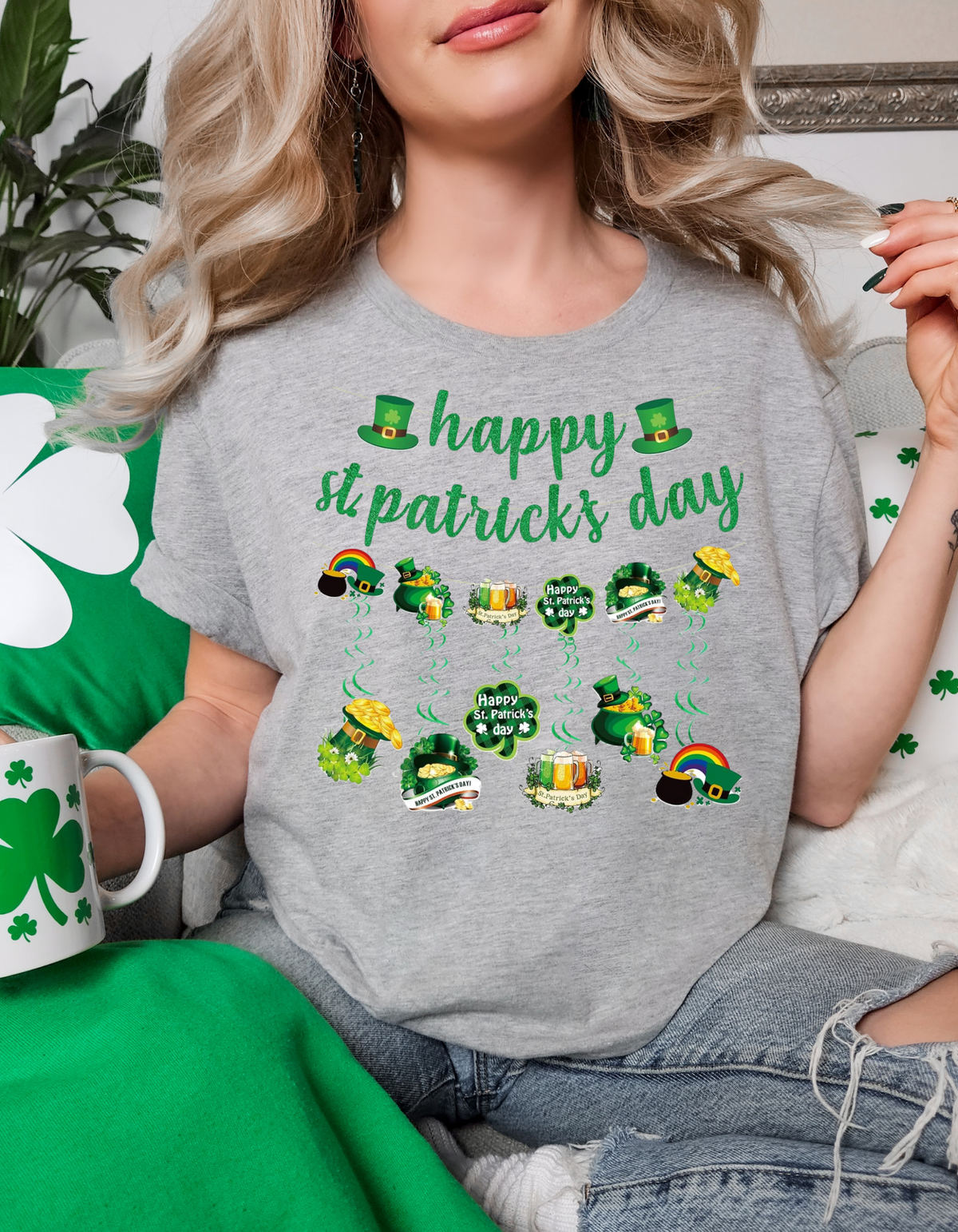 Happy St. Patrick's Day Unisex Softstyle T-Shirt, Lucky Shirt, Festival Apparel, Holiday Gift, Shamrock Tee