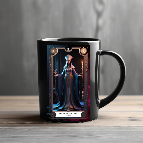 High Priestess Ceramics Mug - Tarot Inspired Design, Perfect Gift for Tarot Lovers, The High Priestess Tarot Card Coffee Mug