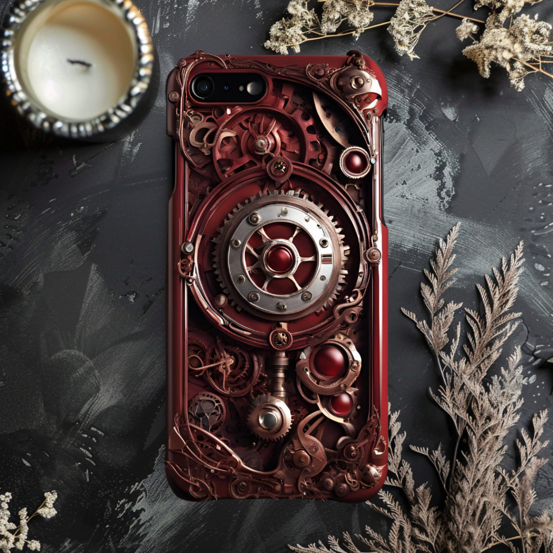 Steampunk iPhone Case - Tough Cases with Gear and Clock Design, 3D Steam Punk  Phone Case for iPhone, Samsung, and Google Pixel