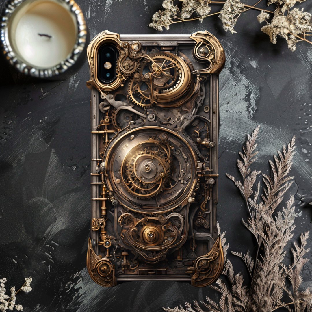Steampunk Tough Case for iPhone - Vintage Gear Design, 3D Steam Punk  Phone Case for iPhone, Samsung, and Google Pixel