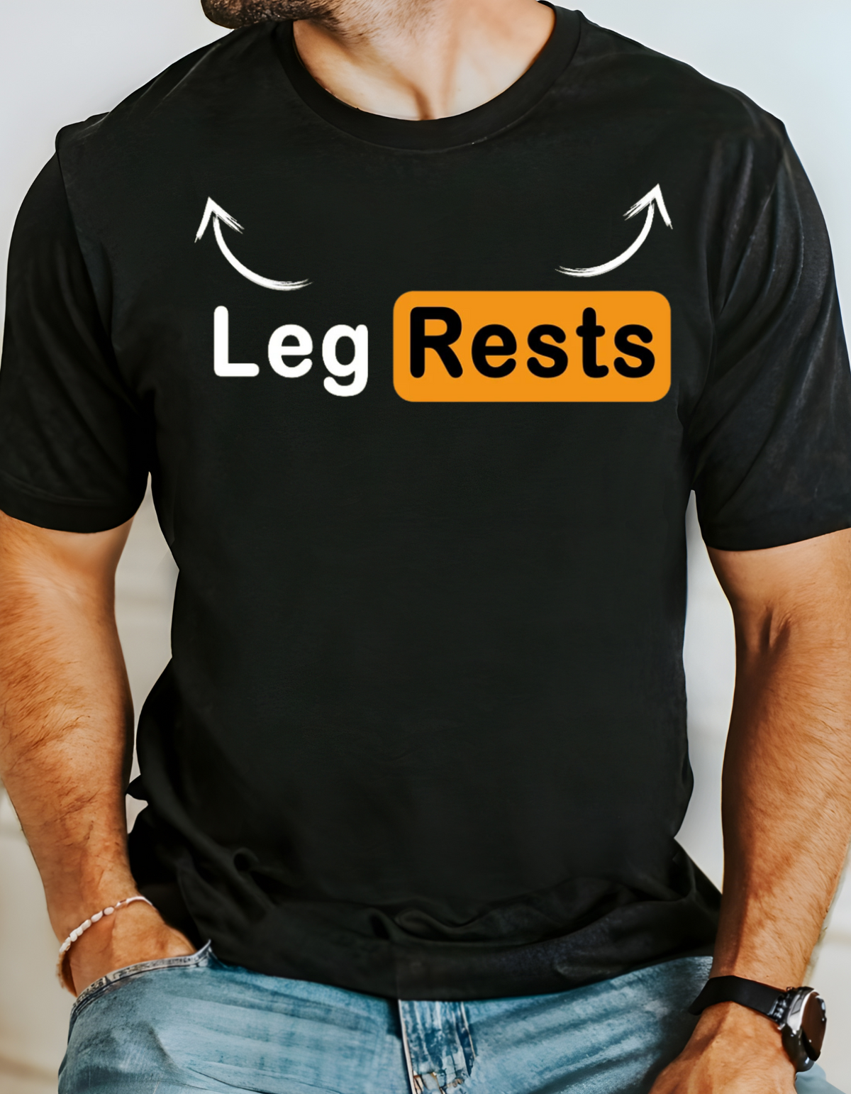 Funny Leg Rests Unisex Softstyle T-Shirt, Gift for Relaxation, Humor Tee for Family, Unique Casual Wear, Comfortable Tee for Everyday Use