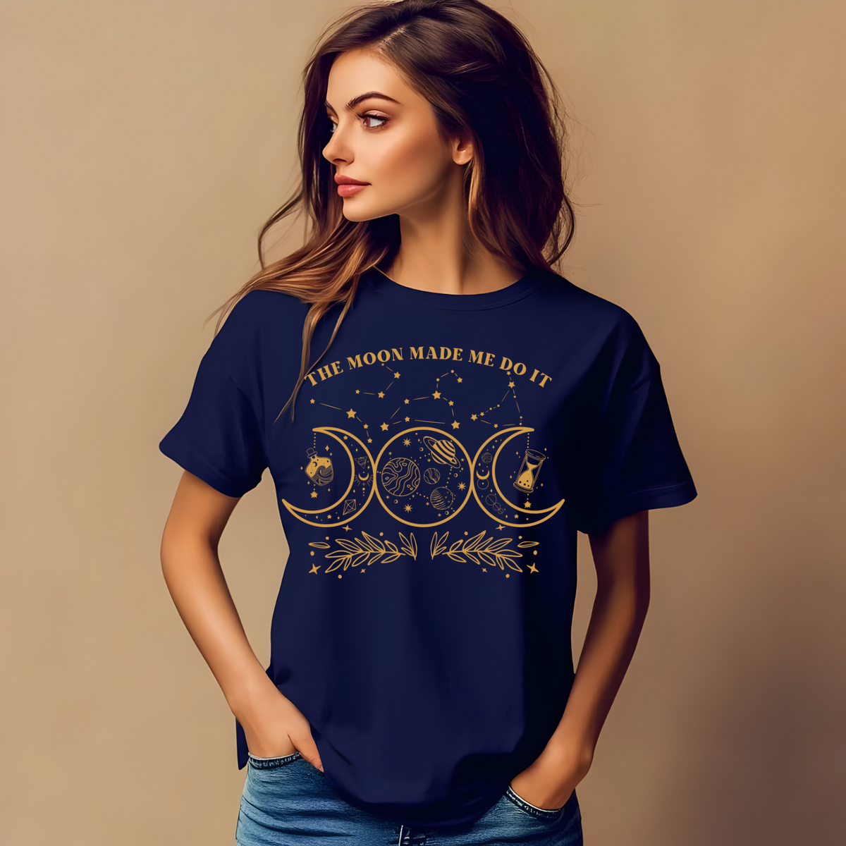 Moon Phase Graphic Tee - THE MOON MADE ME DO IT, Celestial Shirt