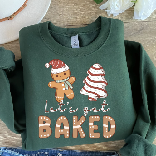Festive Gingerbread Sweatshirt, Unisex Holiday Apparel, Christmas Gift, Baking Lover's Top, Cozy Crewneck for Winter
