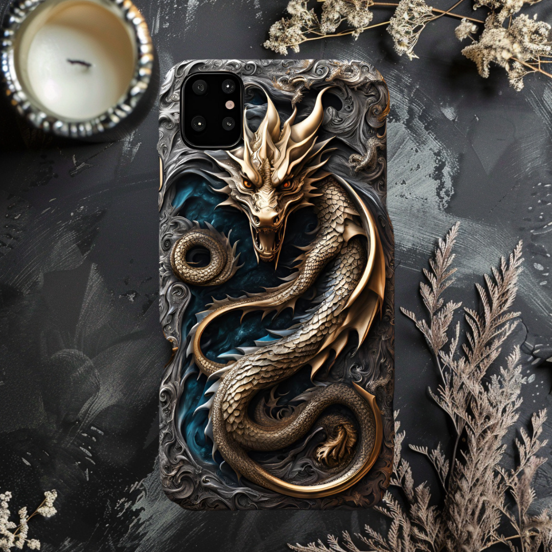 Dragon Design Tough Phone Case - Fierce & Durable Smartphone Protection, 3D Dragon Phone Case for iPhone, Samsung, and Google Pixel