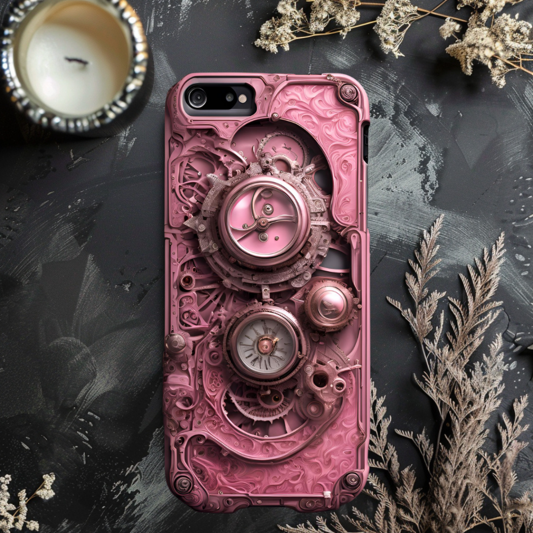 Steampunk Phone Case – Tough Cases with Vintage Clock Design, 3D Steam Punk  Phone Case for iPhone, Samsung, and Google Pixel