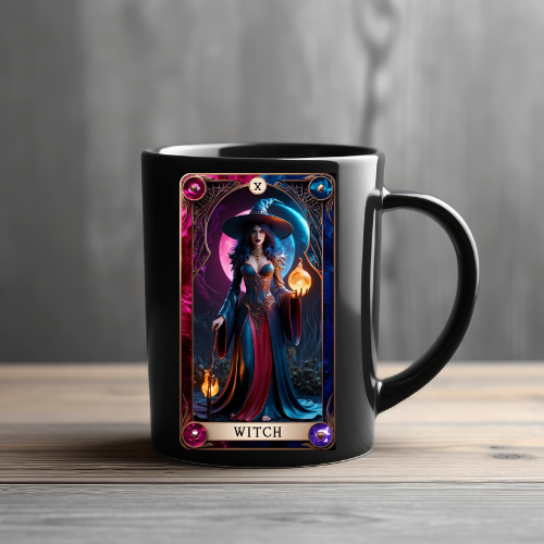 Witch-Themed Ceramic Mug - Enchanting Coffee Cup for Magic Lovers, The Witch Tarot Card Coffee Mug