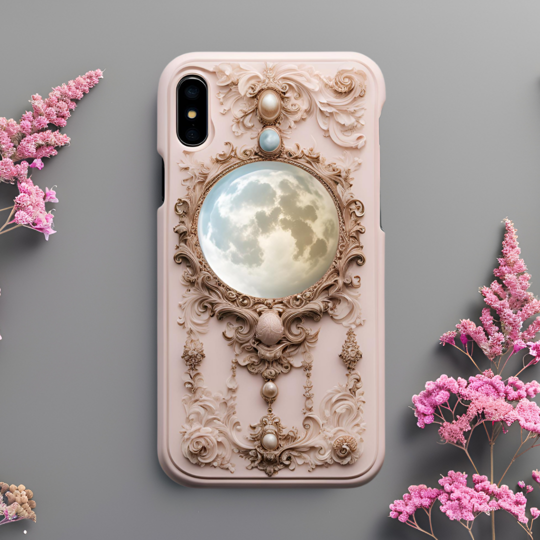 Elegant Moonlit Phone Case - Tough Cases with Gothic Design, Celestial Moon Phone Case for iPhone, Samsung, and Google Pixel