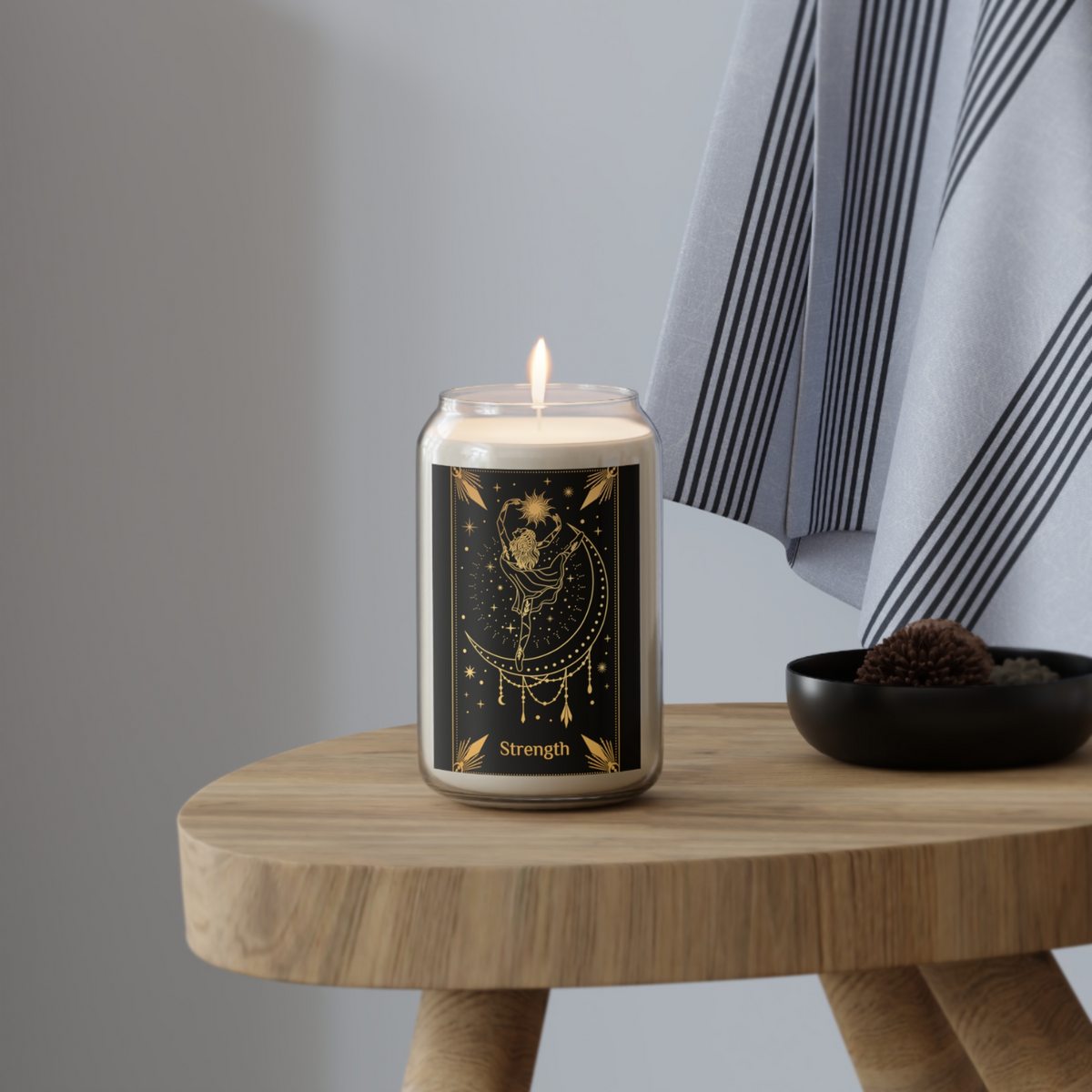 Strength Tarot Candle, Celestial Candle, Strength Tarot Card, Mystical Candle, Spiritual Candle