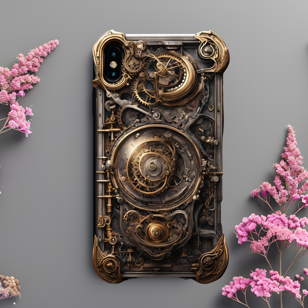 Steampunk Tough Case for iPhone - Vintage Gear Design, 3D Steam Punk  Phone Case for iPhone, Samsung, and Google Pixel