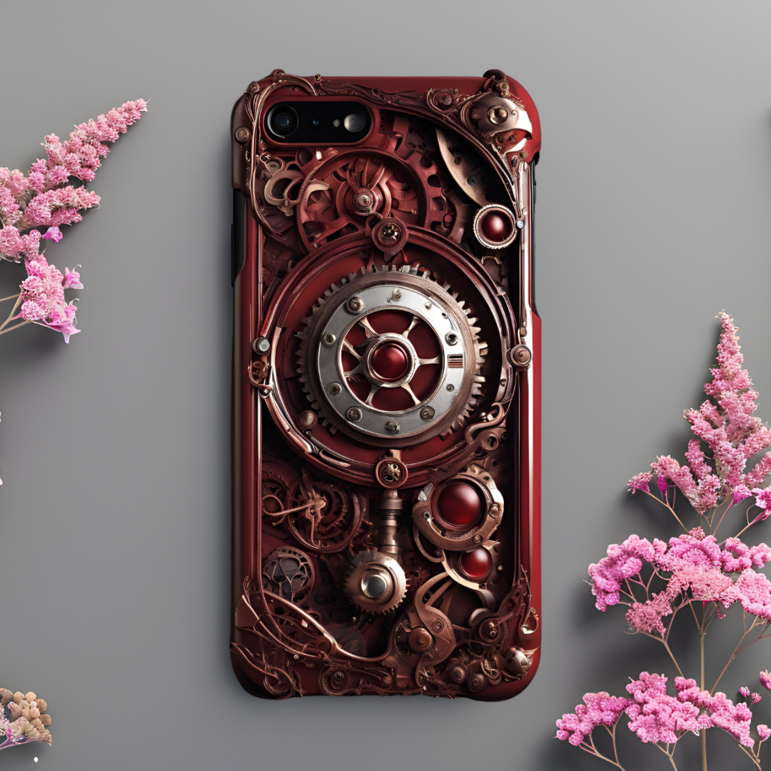 Steampunk iPhone Case - Tough Cases with Gear and Clock Design, 3D Steam Punk  Phone Case for iPhone, Samsung, and Google Pixel