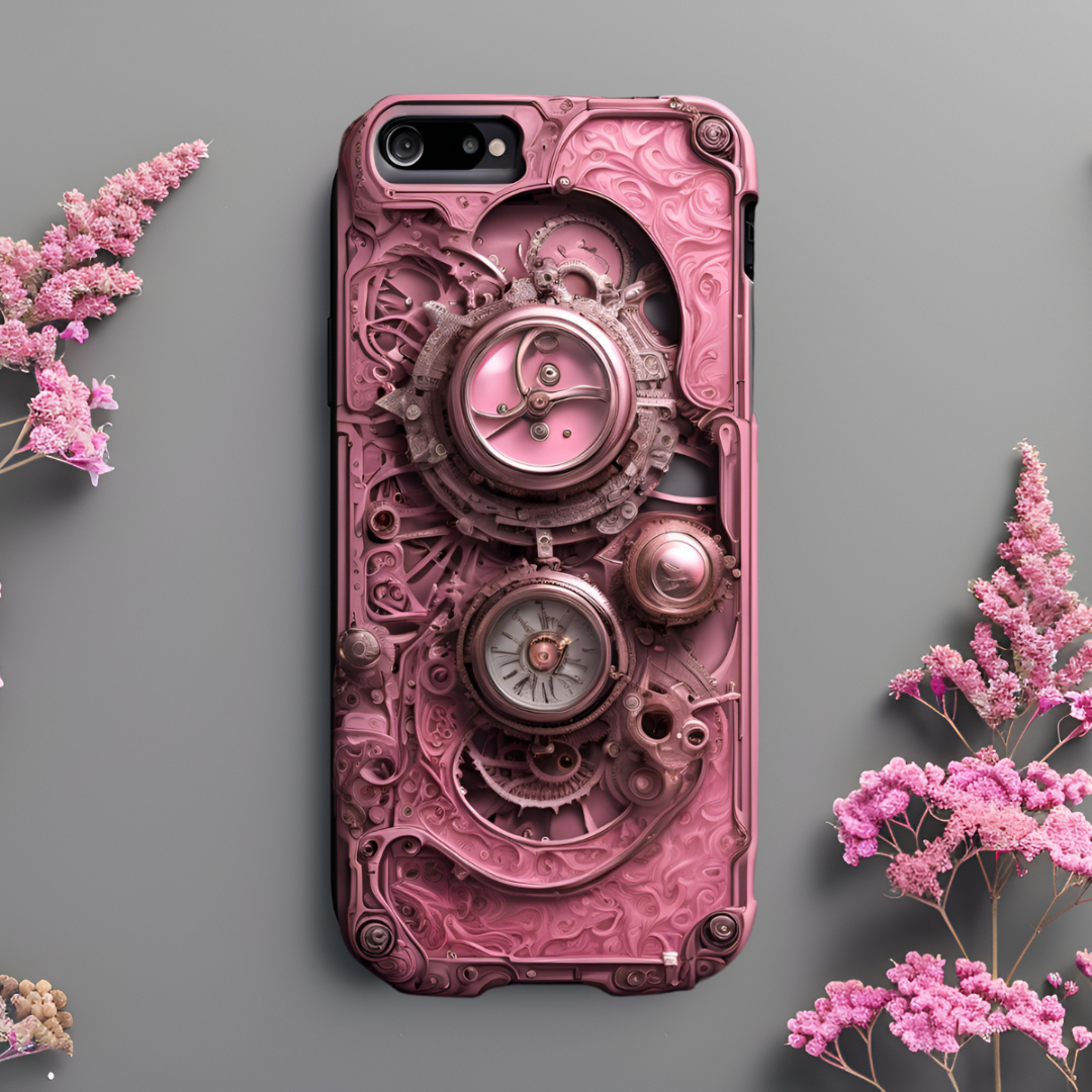 Steampunk Phone Case – Tough Cases with Vintage Clock Design, 3D Steam Punk  Phone Case for iPhone, Samsung, and Google Pixel