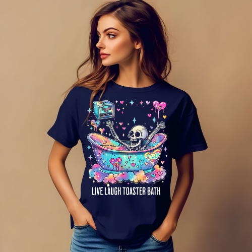 Live Laugh Toaster Bath Unisex Garment-Dyed T-shirt