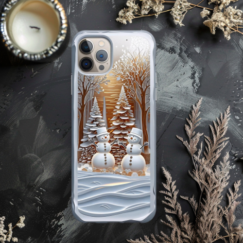 Winter Wonderland Phone Case, Snowman Design, Holiday Gift, Frosty Friends, Seasonal Mobile Cover, iPhone Protection Case