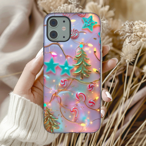 Christmas-Themed Phone Case, Holiday Decor, Festive Accessories, Gift for Her, Winter Wonderland, Tough Cases
