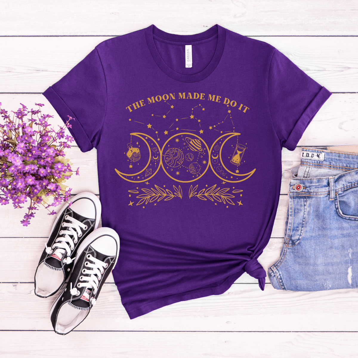 Moon Phase Graphic Tee - THE MOON MADE ME DO IT, Celestial Shirt