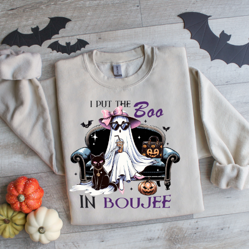 I Put the Boo in Boujee Halloween Crewneck Sweatshirt