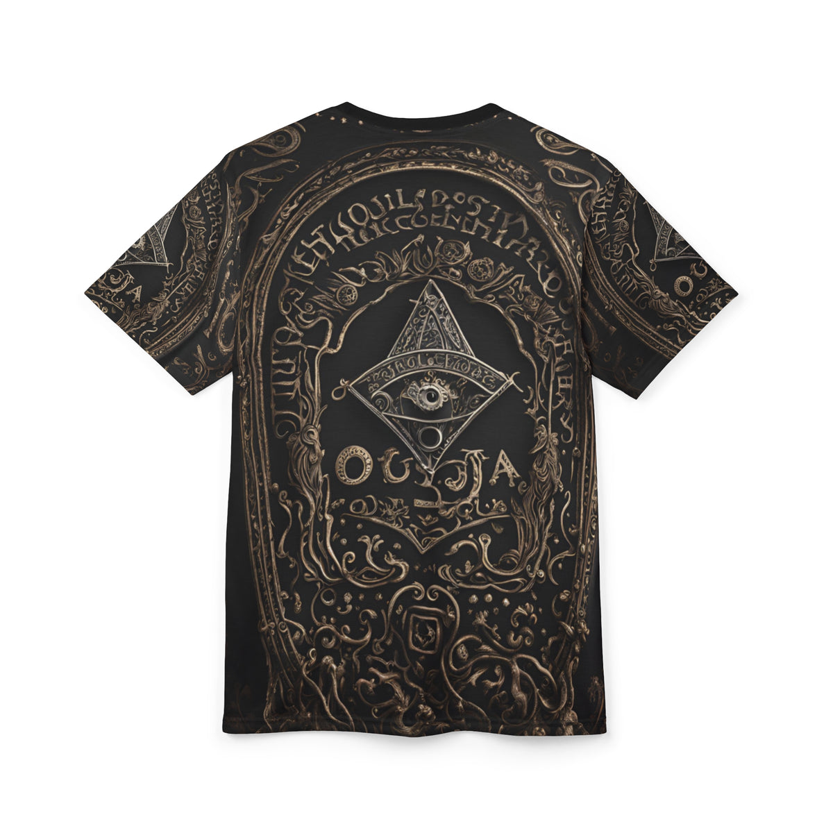Ouija Board Unisex Graphic Tee - Mystical Black Design for Spiritual Seekers, 3D Ouija Board Design AOP Shirt