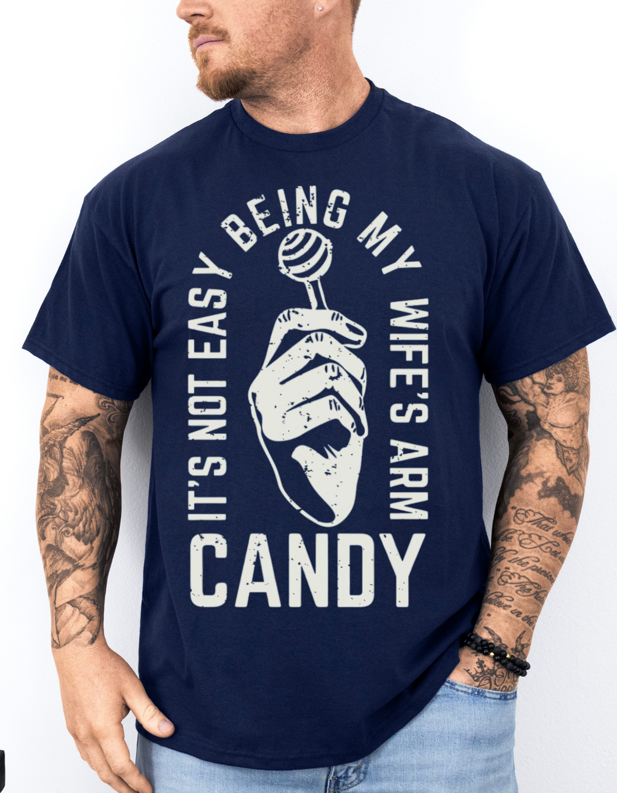 Funny Unisex Softstyle T-Shirt - 'It's Not Easy Being My Wife's Arm Candy' - Perfect Gift for Couples, Anniversary, Valentine's Day, [...]