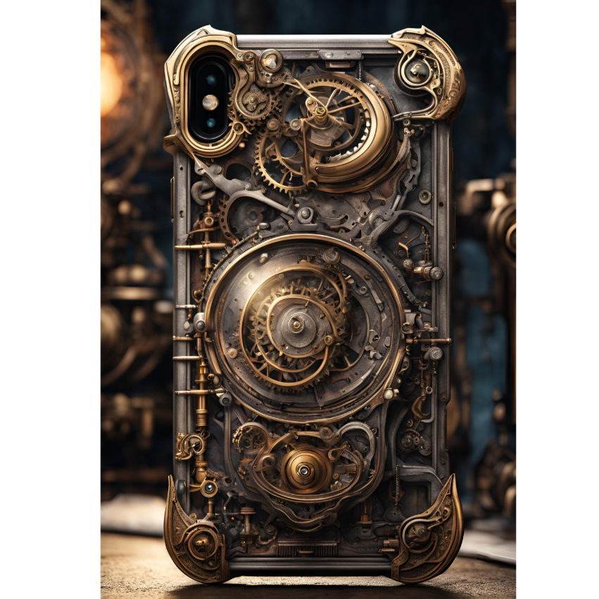 Steampunk Tough Case for iPhone - Vintage Gear Design, 3D Steam Punk  Phone Case for iPhone, Samsung, and Google Pixel