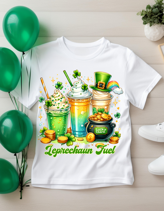 St. Patrick's Day T-Shirt, Unisex Softstyle Tee, Leprechaun Fuel Shirt, Spring Celebration Wear, Shamrock Slogan Top