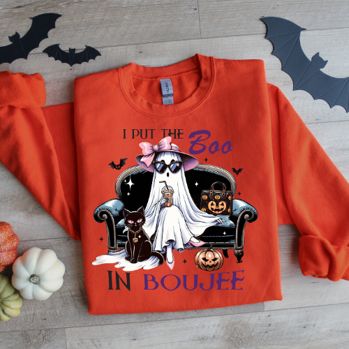I Put the Boo in Boujee Halloween Crewneck Sweatshirt
